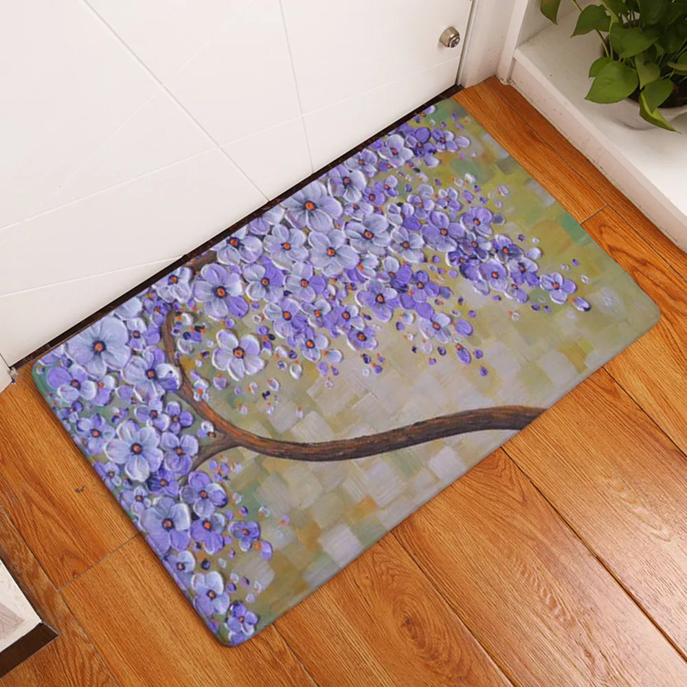 Фланель Коврик картина маслом дерево коврики для ванной Спальня ковры Non Slip40x60CM