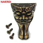 NAIERDI античная деревянная шкатулка для украшений, защитное покрытие для шкафа, бронзовые Угловые скобы для ног, для мебели, скобяные изделия