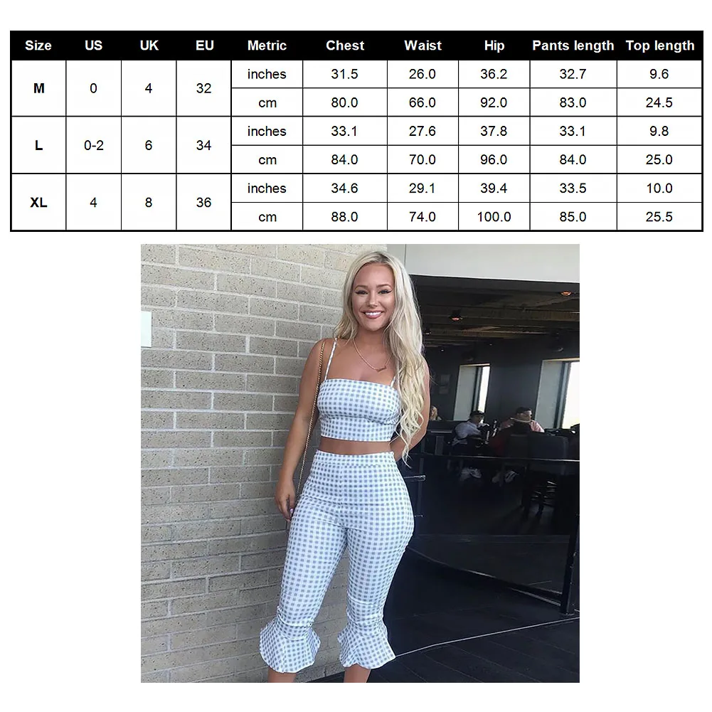 Fabala Camisole летний топ + брюки с принтом укороченные комплект Dotfashion оборками для
