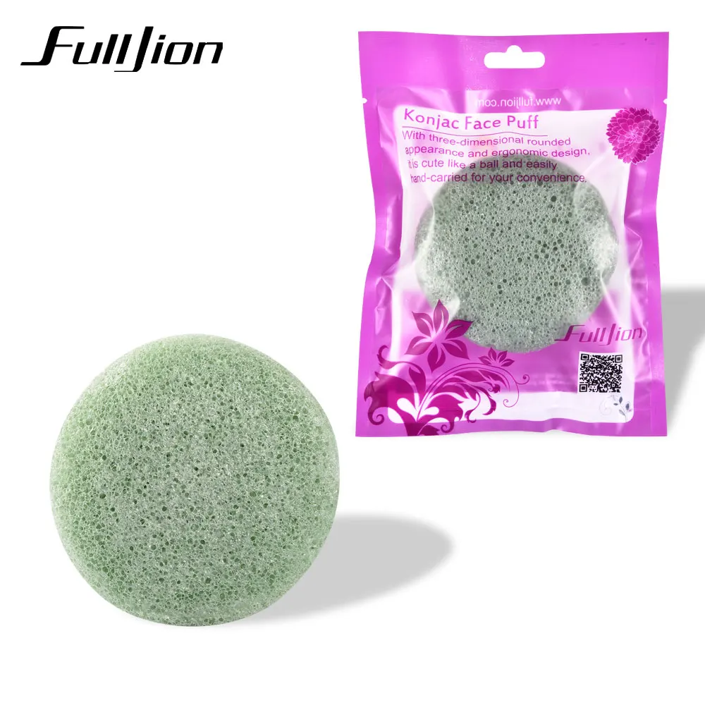 Fulljion 1 шт. круглый Konjac косметический слоеный уход за лицом натуральный завод