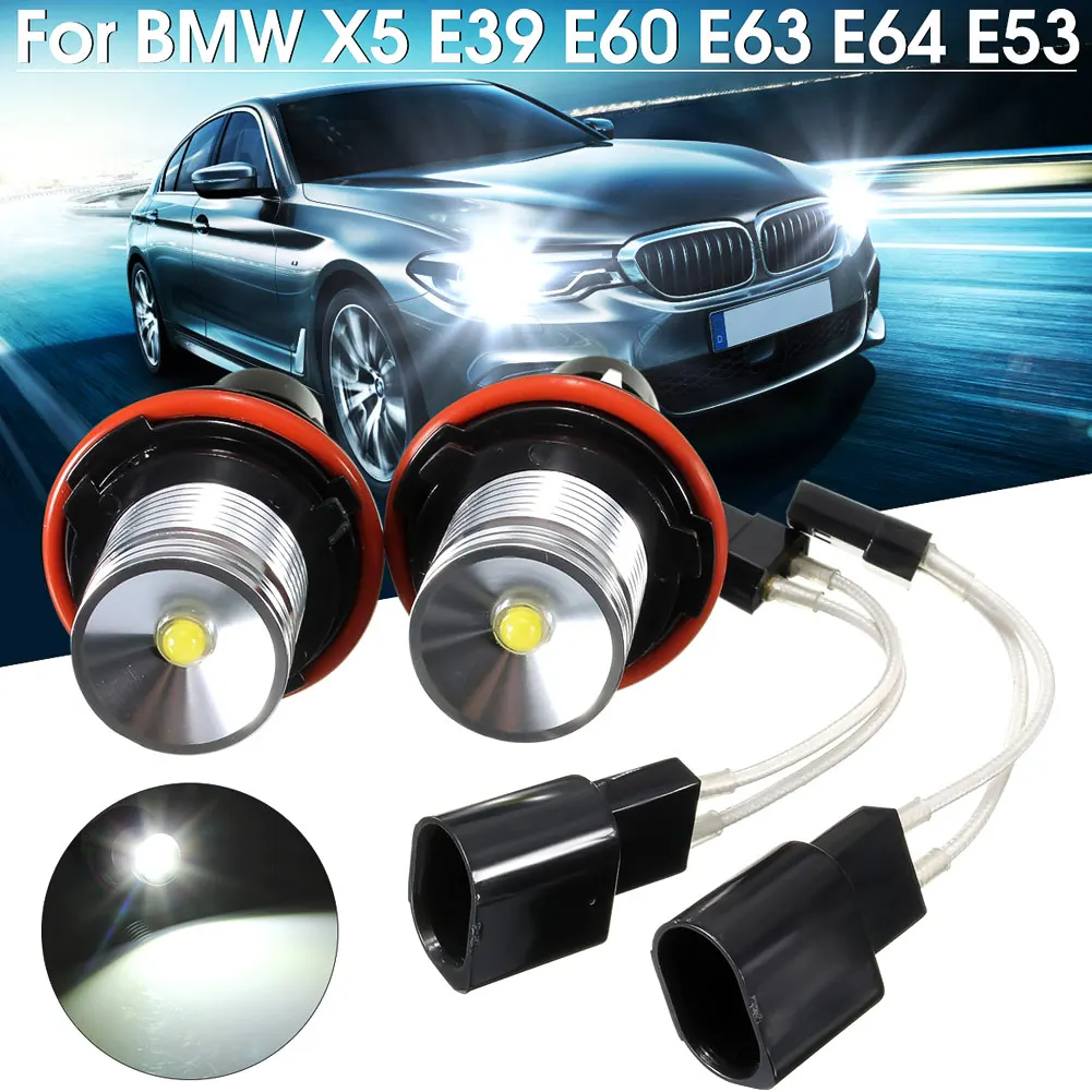 1 пара 10 Вт белые светодиодсветодиодный кольцевые лампы Angel Eyes для BMW E39 E53 E60 E63 E64 E65