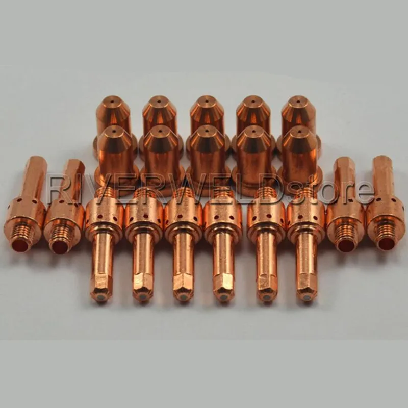 20pcs PCH/M-80 Thermal Dynamics Plasma Cutter Consumables 8-7504 Nozzles/ Tips 1.1mm ( 0.9mm Optional ) +8-7502 Electrodes