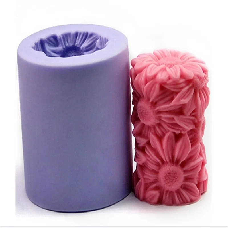 

New arrival 3D candle molds Daisy flowers Silicone mold Soap mold Silicone Soap Mold Candles equipment Sunflower [3]