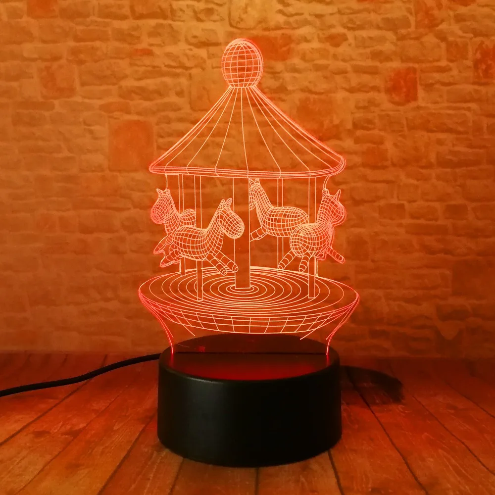 3d лампа светодиодная для ночной съемки карусель цветная атмосферы новое