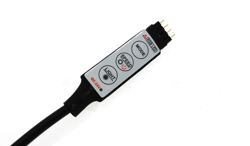 Светодиодная лента с аккумулятором 5050 RGB черная печатная плата IP20/IP65