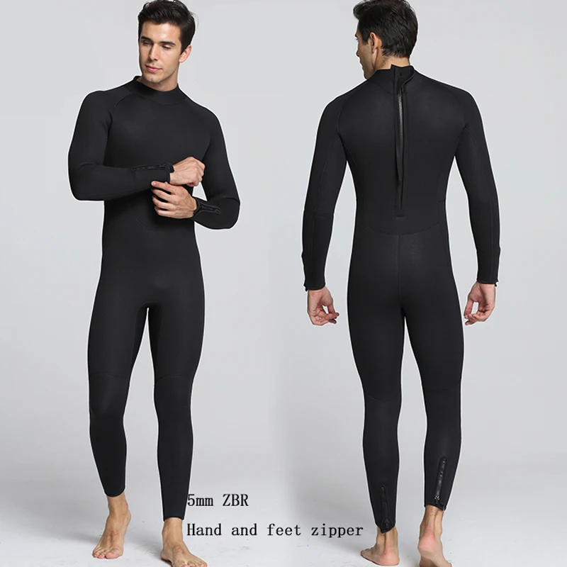 Men 5mm full-body diving suits with warm wetsuit conjoined surfing suit black swim wears size S-XXL | Спорт и развлечения