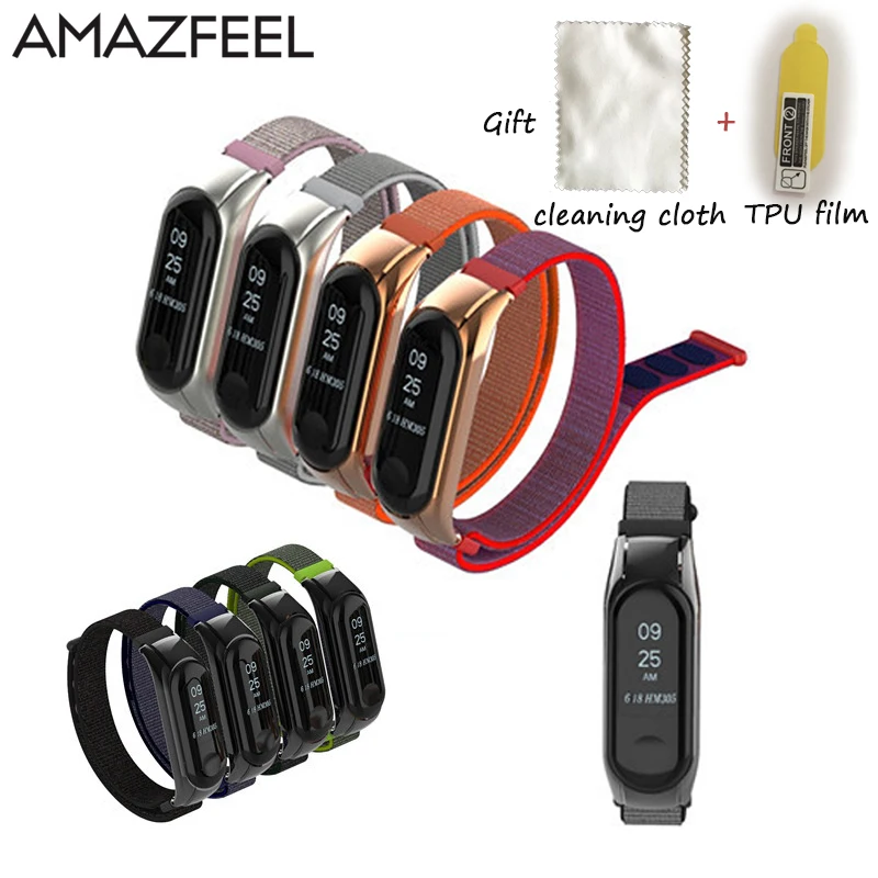 Amazfeel Mi Band 3 металлический ремешок для оригинального Xiaomi нейлоновый браслет MiBand