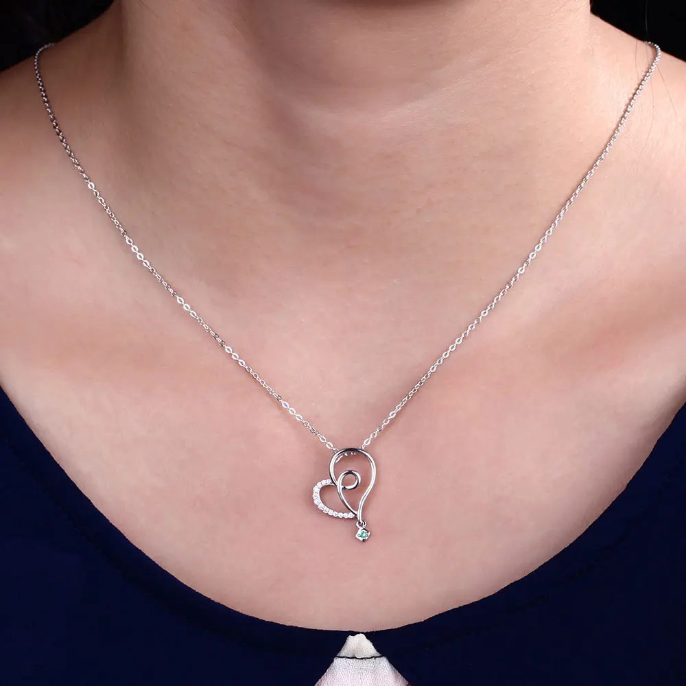 

Женская подвеска из серебра 925 пробы с зеленым изумрудом