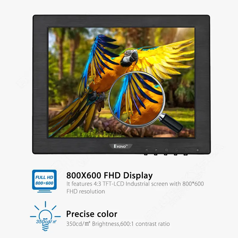Eyoyo 10 &quotдюймов ЖК дисплей Цвет HDML BNC Мониторы Экран видео для ПК видеонаблюдения