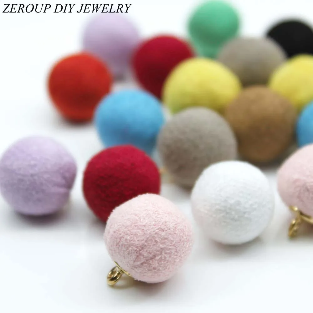 

Eardrop Wool Ball Stuff Goods Pendant Charms Earrings Accessories Supplies for Jewelry Finding Diy Material 12pcs