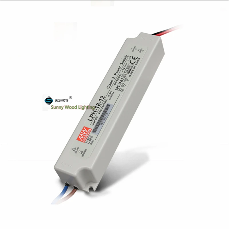 

200-240Vac to 12VDC ,18W ,12v 1.5A IP67 power supply ,Led light,led signboard waterproof driver ,LPH-18-12