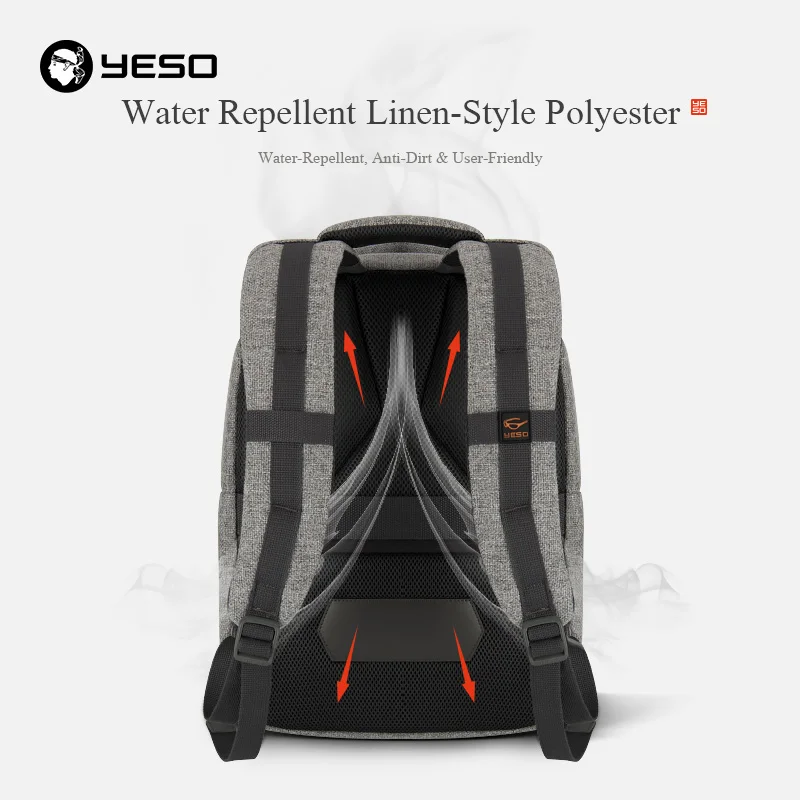 YESO новый модный рюкзак для ноутбука мужчин с usb зарядкой 15 6 дюймов