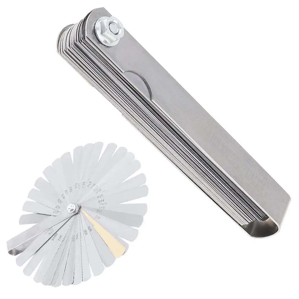 32 Blades Exact Combination Feeler Gauge Metric / Imperial Gapped Filler 0.04-0.88mm Thickness Gage For Measuring Tool