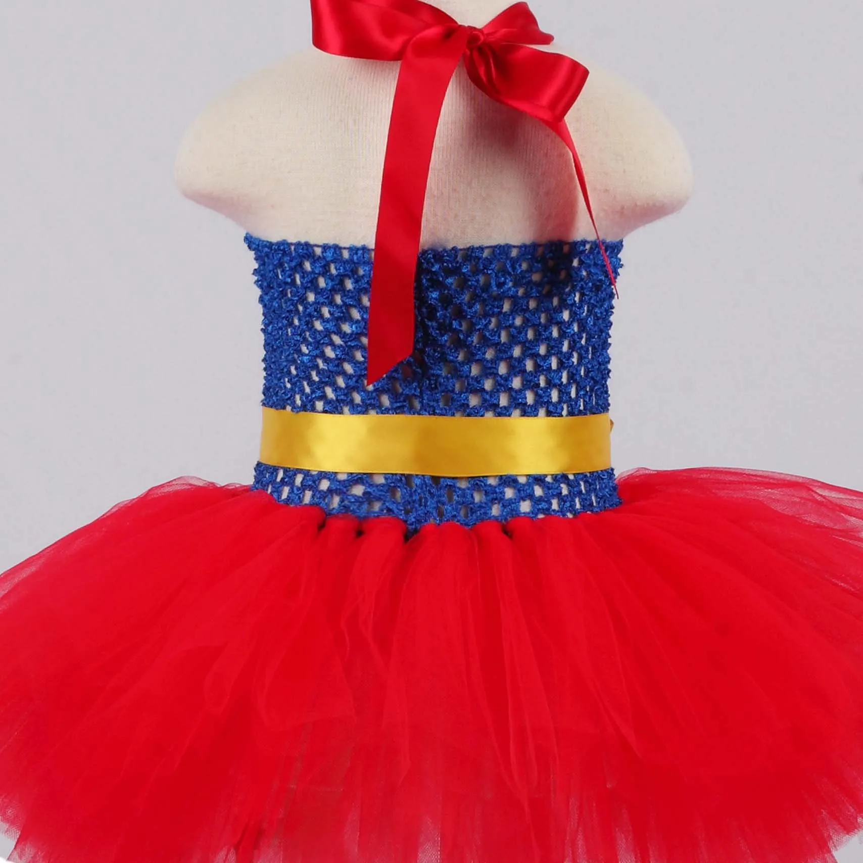 

Super Girl Fluffy Tutu Dress Baby Girls First Birthday Tulle Dress Photo Props Kids Dance School Performance Halloween Costume