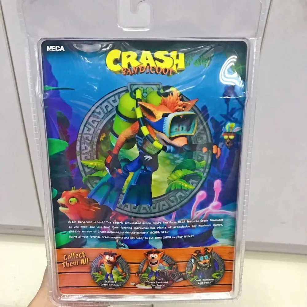 NECA Flying version Crash Bandicoot of Mad Strike Trilogy Классическая игра подвижная Коллекция игрушек - Фото №1