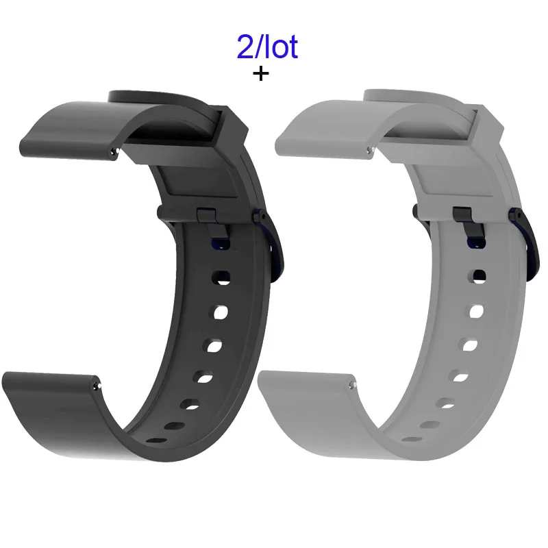 Black-Grey Для Xiaomi Amazfit GTS браслет Amazfit Bip ремешок для часов Amazfit GTR 42 мм силиконовый ремешок для часов - Цвет: Black-Grey