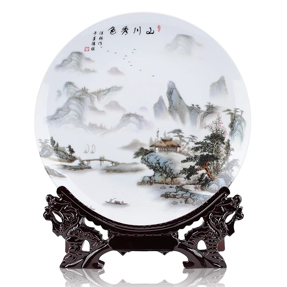 

Керамическая пастель, декоративная тарелка для пейзажа, подвесная тарелка, Современная классическая мебель, украшения, ремесла