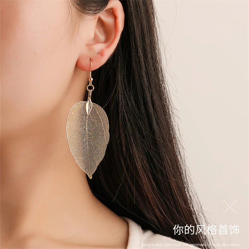 2019 Pendientes Mujer Горячая Модная бижутерия оптом полые металлические листья Висячие