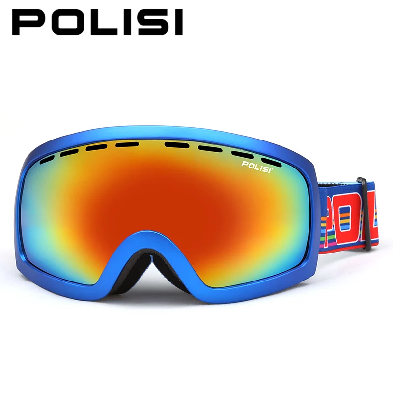 POLISI мужские и женские сноубордические лыжные очки UV400 большие сферические