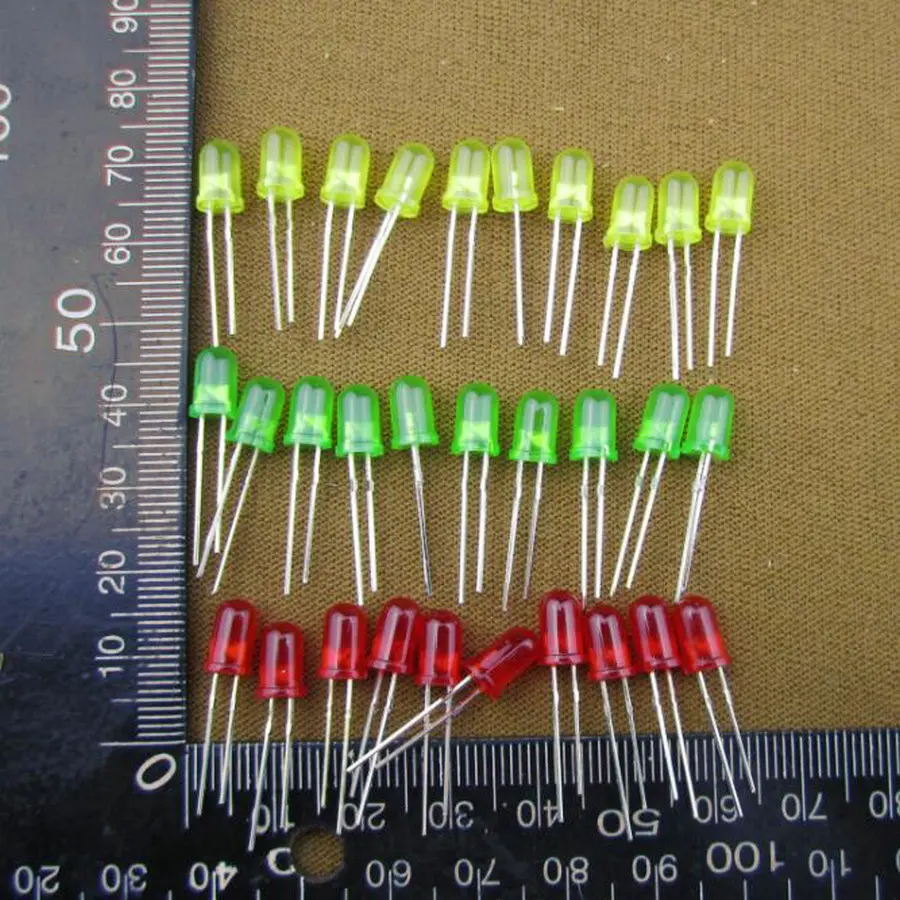 5 мм светодио дный светоизлучающих трубка посылка тела цвета: красный зеленый и