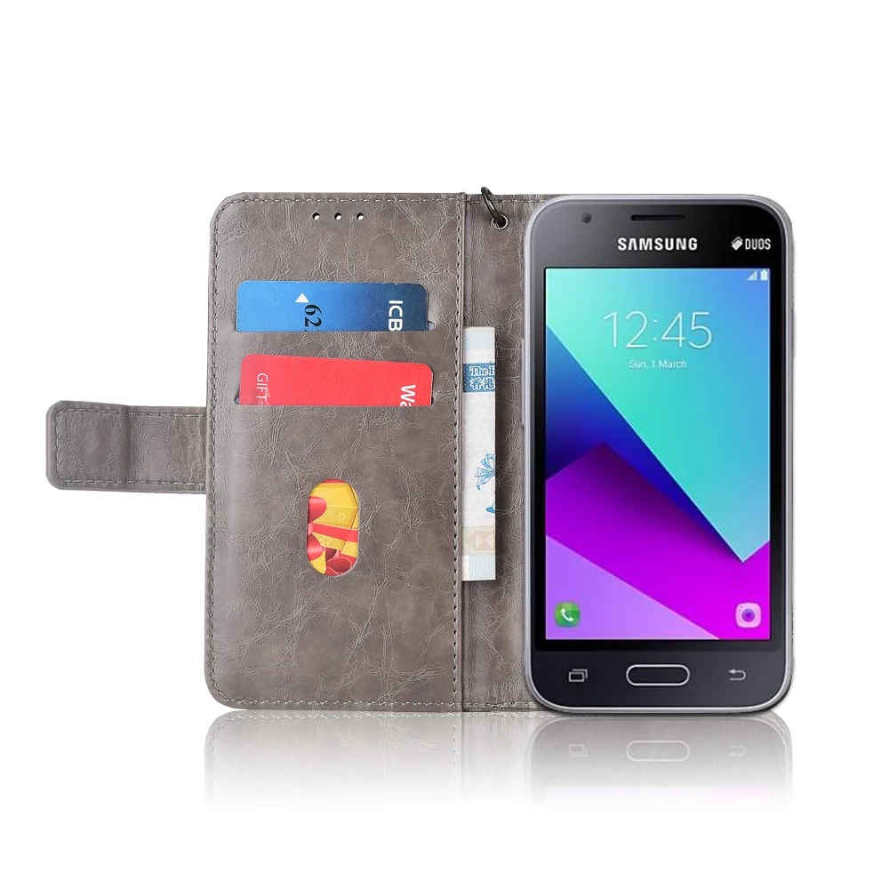 Кожаный чехол-книжка для Samsung Galaxy J1 Mini Prime 2016 SM-J106F J106 чехол-кошелек из ТПУ |