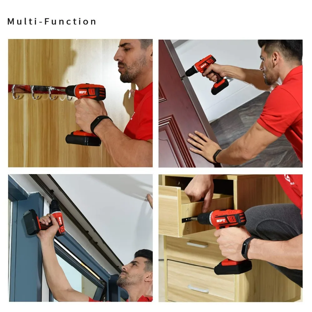 MPT 21V Max 3/8 дюйма компактный беспроводной набор электродрелей с двумя