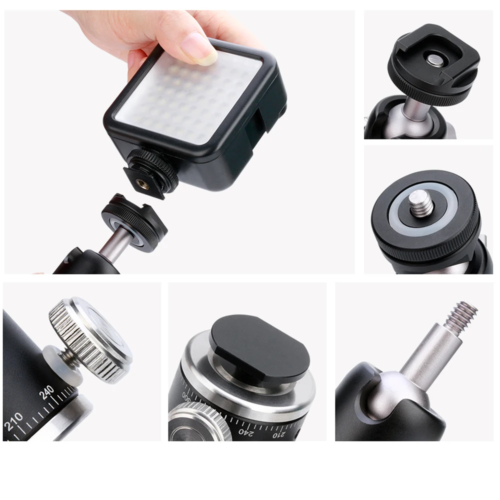 KAKAFOTO 360 панорамный шаровой головкой мини штатива w 1/4 ''Универсальный Холодный