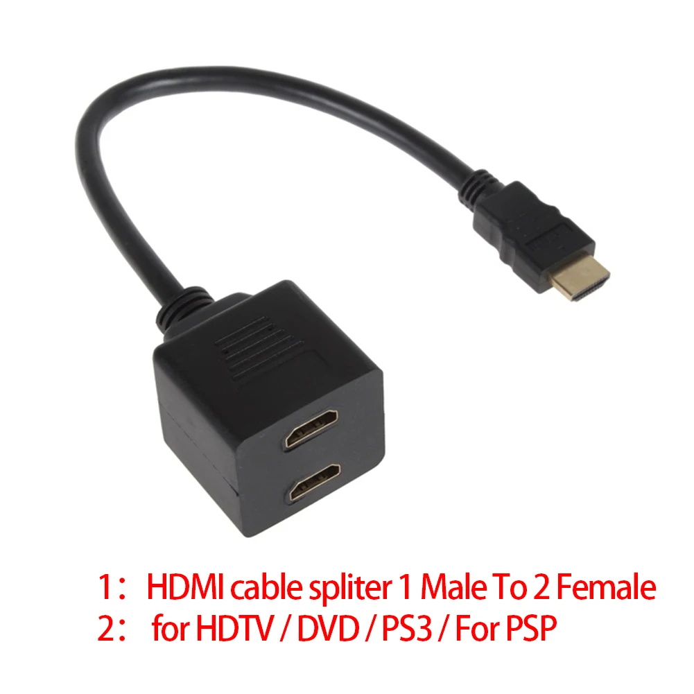 Новый HDMI адаптер Мужской до 2 Женский Аудио Видео сплиттер переключатель для