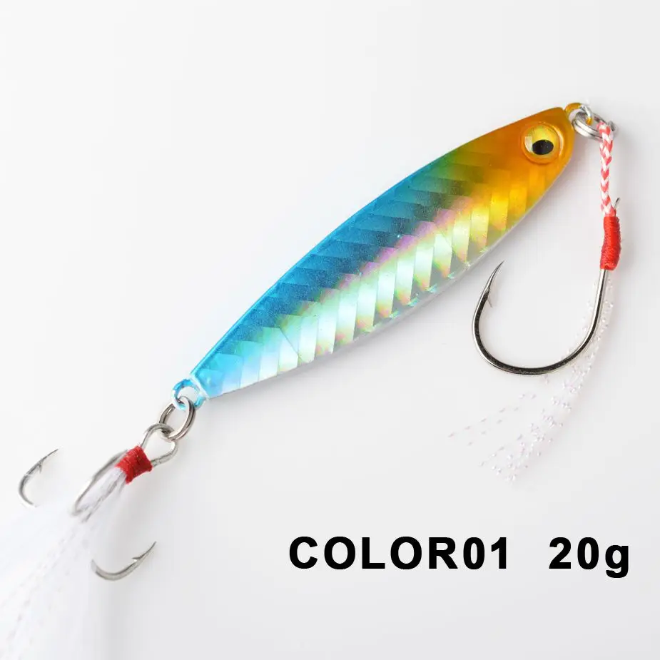 COLOR01 20G TOMA 1 шт./лот свинцовая металлическая приманка для джига 20 г 30 г медленный шаг джиг пресная морская МИКРО ДЖИГ жесткая приманка для рыбалки рыболовные снасти - Цвет: COLOR01 20G