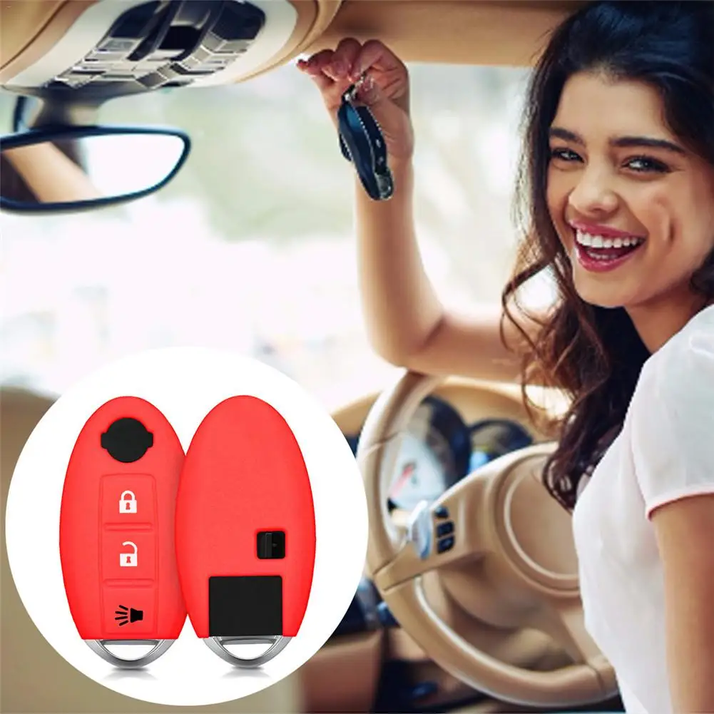 3 кнопочный ключ автомобиля силиконовый чехол для Nissan TEANA Qashqai Juke Key Bag Обложка протектор Fob автомобильный Стайлинг авто аксессуары оптом