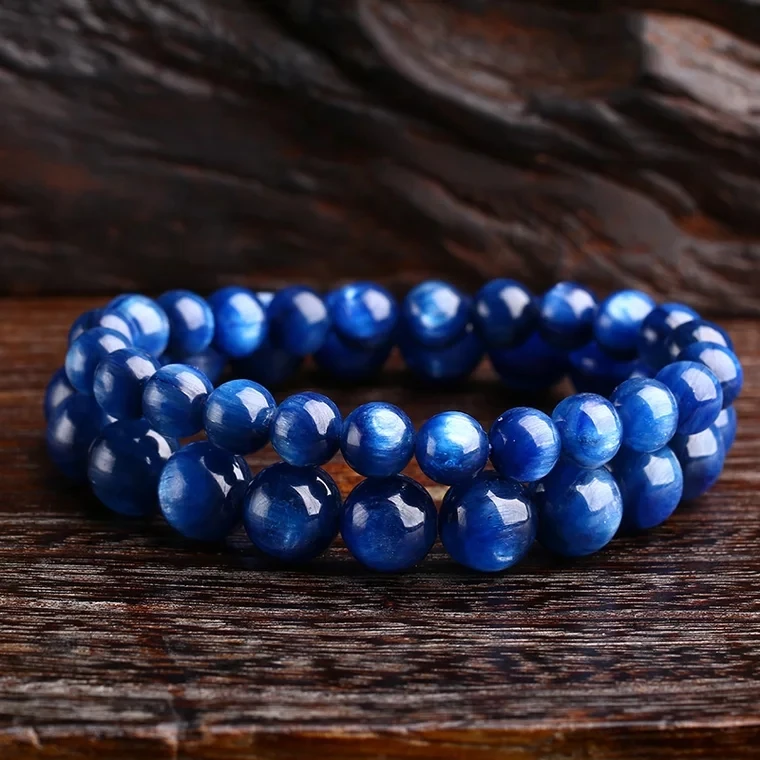 Женский и мужской браслет из натурального синего кианита 6 12 мм|Гибкие жесткие