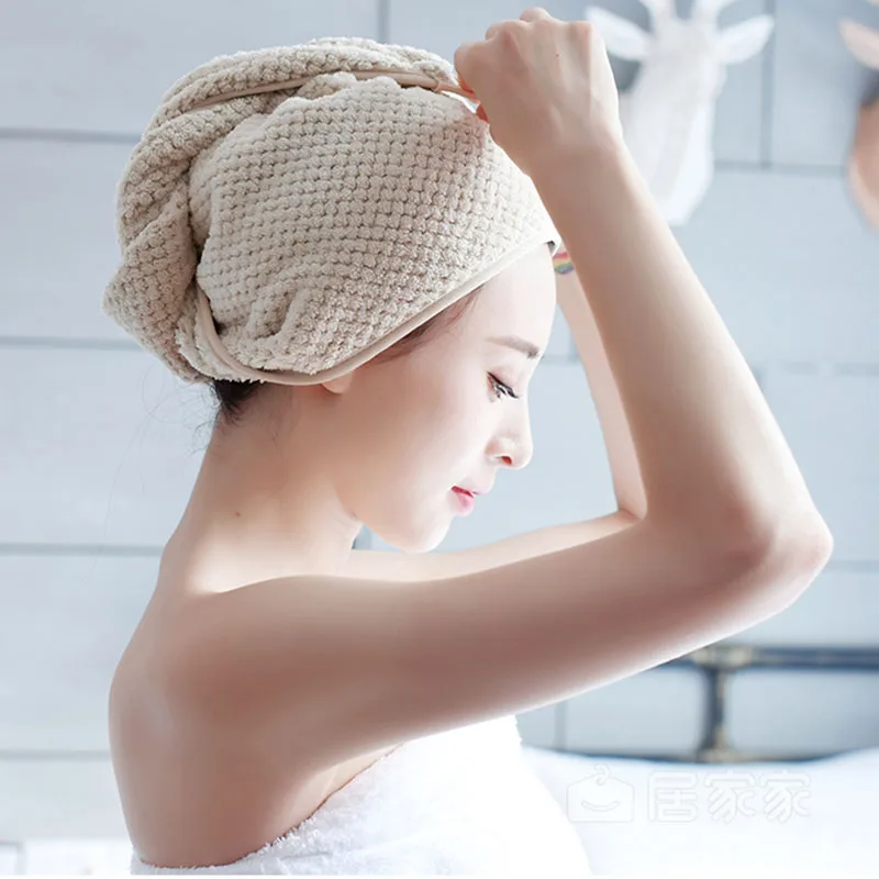 Coral Velvet Absorbent Dry Hair Cap Quick Towel Adult Shower WY010 | Дом и сад