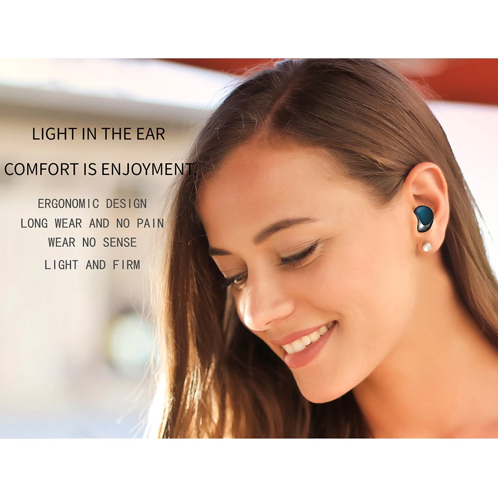 Наушники-вкладыши TWS с V5.0 Bluetooth наушники Беспроводной наушники глубокий бас стерео звук Шум снижение с зарядным устройством для iPhone Sanmsun