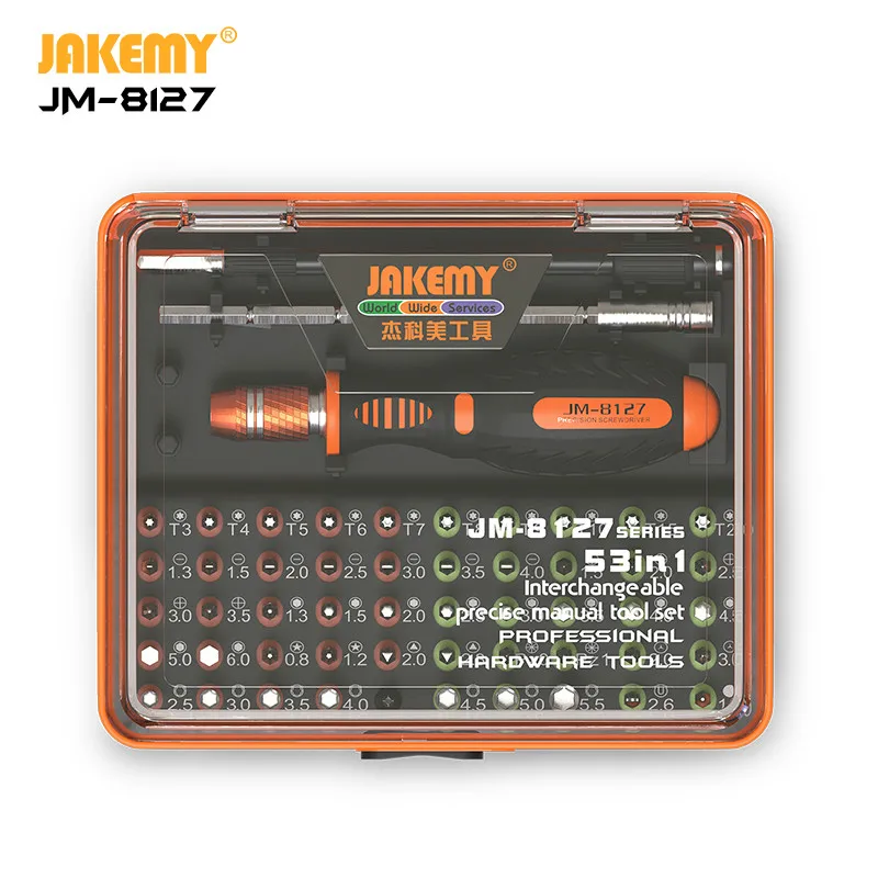 JAKEMY JM-8127 53 в 1 Набор инструментов для ремонта магнитных Бит многофункциональная Прецизионная отвертка для iphone набор Mac, ноутбук