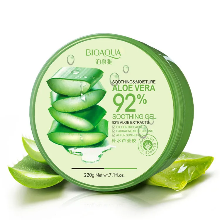 BIOAQUA питательные увлажняющие 220g природа алоэ вера 92% Sooting влаги лечение акне уход за кожей лица крем Pure Aloe Vera Gel для ухода за кожей лица