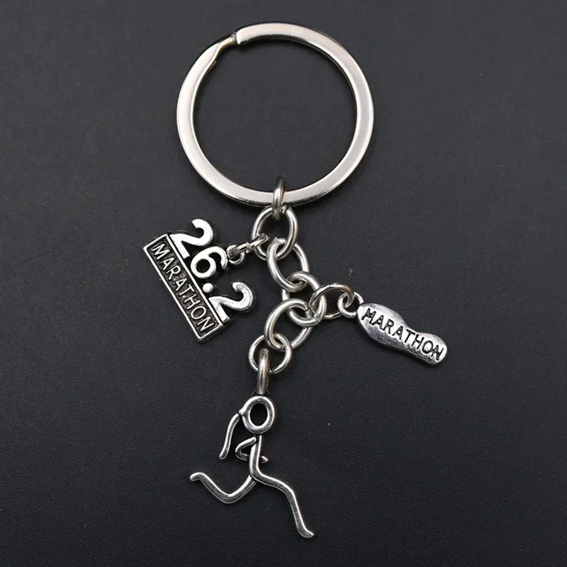 1 шт. в стиле хип-хоп размер: Стиль бег брелок для девушек 26 2 км и 13 кольцо ключей DIY
