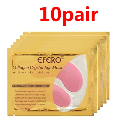 10Pair 20 шт = 10 упаковок, высокое качество, Золотая маска, Кристальный коллаген, маски для глаз, против морщин, устройство для удаления темных кругов, увлажняющий гель, патчи для глаз - Цвет: 10Pair
