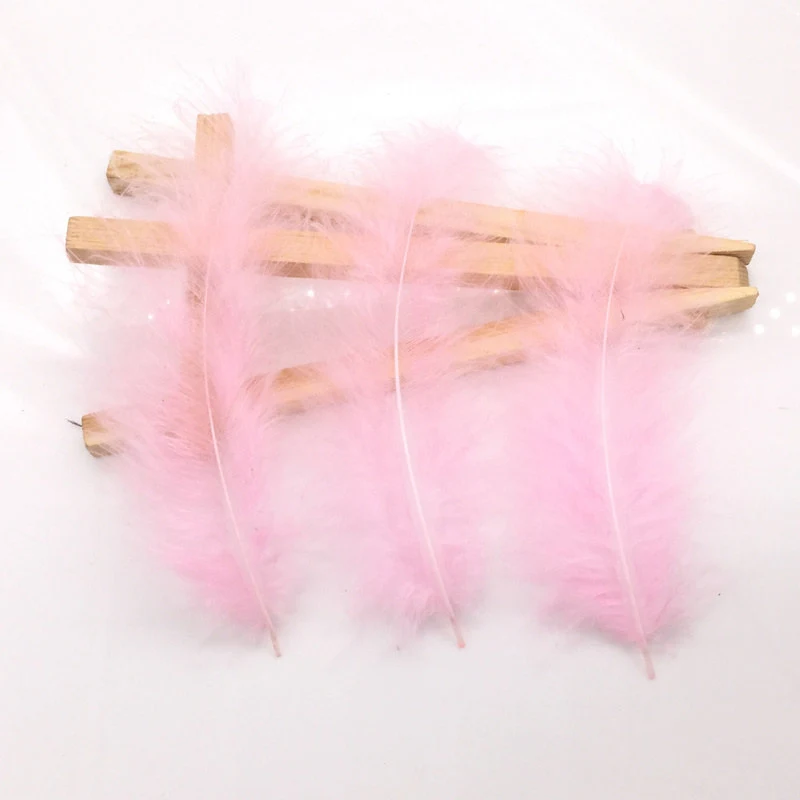 Light pink Розница 50 шт 4-6 inches10-15cm перья индейки Марабу промытый гусиный пух пышное свадебное платье ювелирные украшения перья - Цвет: Light pink