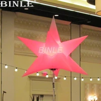 Hot selling 1mDia creative LED inflatable star stand balloon tripod lighting ball operated by battery for party decoration