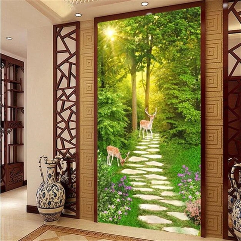 

wellyu Custom wallpaper 3d photo mural обои secluded path papel de parede porch aisle corridor wall paper murals papel de parede