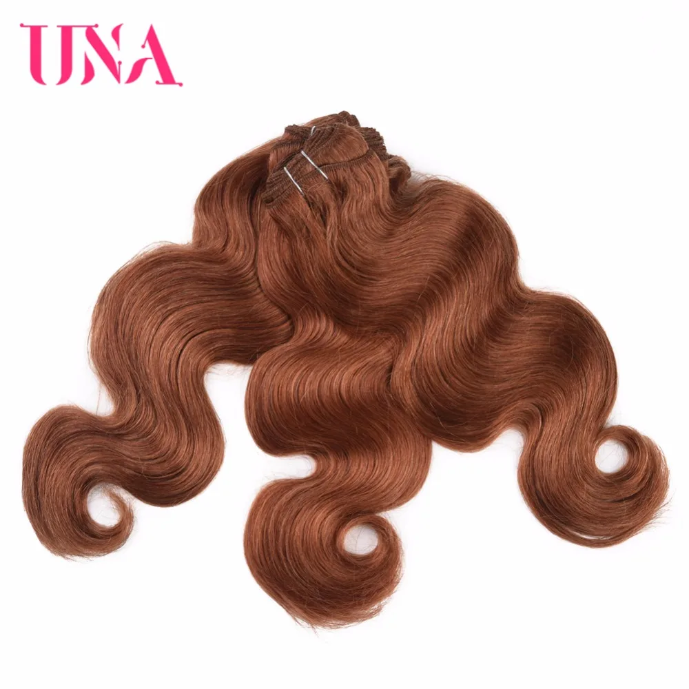 Уна перуанские человеческие волосы объемные волнистые волосы Wefts 3 пучка Remy человеческие волосы для наращивания 1"-26" предварительно Цветные#30 Auburn