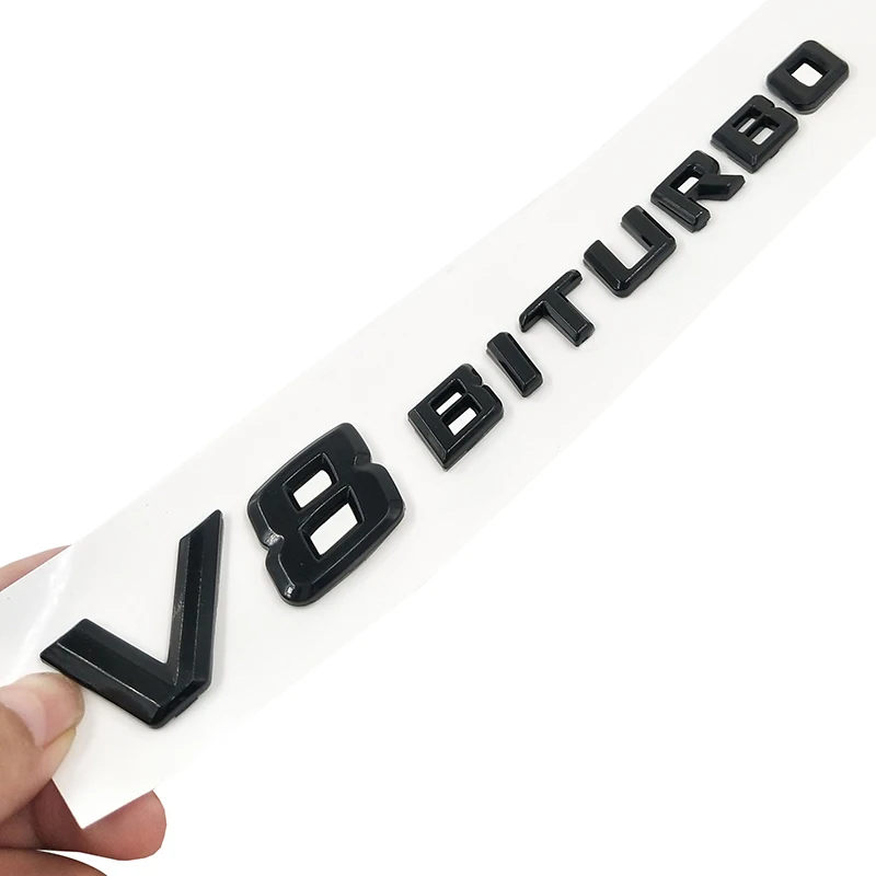 

3D ABS автомобильная наклейка V12 V8 BITURBO логотип эмблема значок задняя боковая наклейка для стайлинга автомобиля для Benz AMG BMW VW Mazda Chevrolet Skoda