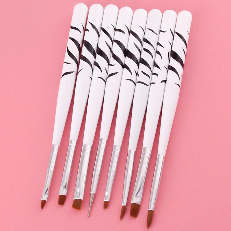 Набор кистей VVHUDA для дизайна ногтей 8 шт./лот УФ гель инструменты самостоятельной