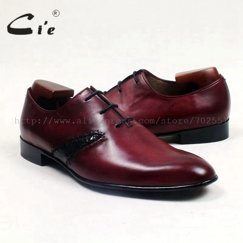 CIE круглый носок винно-черные разноцветные нашивки shoe100% натуральная подошва из телячьей кожи Блейк крафт кожа дышащая мужская обувь ox514