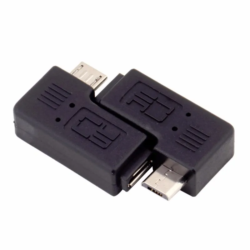 Разъем 90 градусов правый+ левый Угловой Micro USB 2,0 5Pin мужчин и женщин M/F расширение разъем адаптера(2 шт