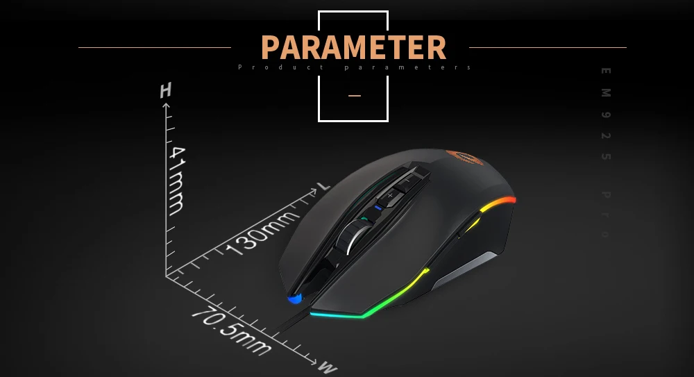Оригинальная Проводная игровая мышь Dareu EM925 PRO 10800 dpi, 7-deep Регулируемая оптическая мышь PMW3336, светильник дыхания двигателя