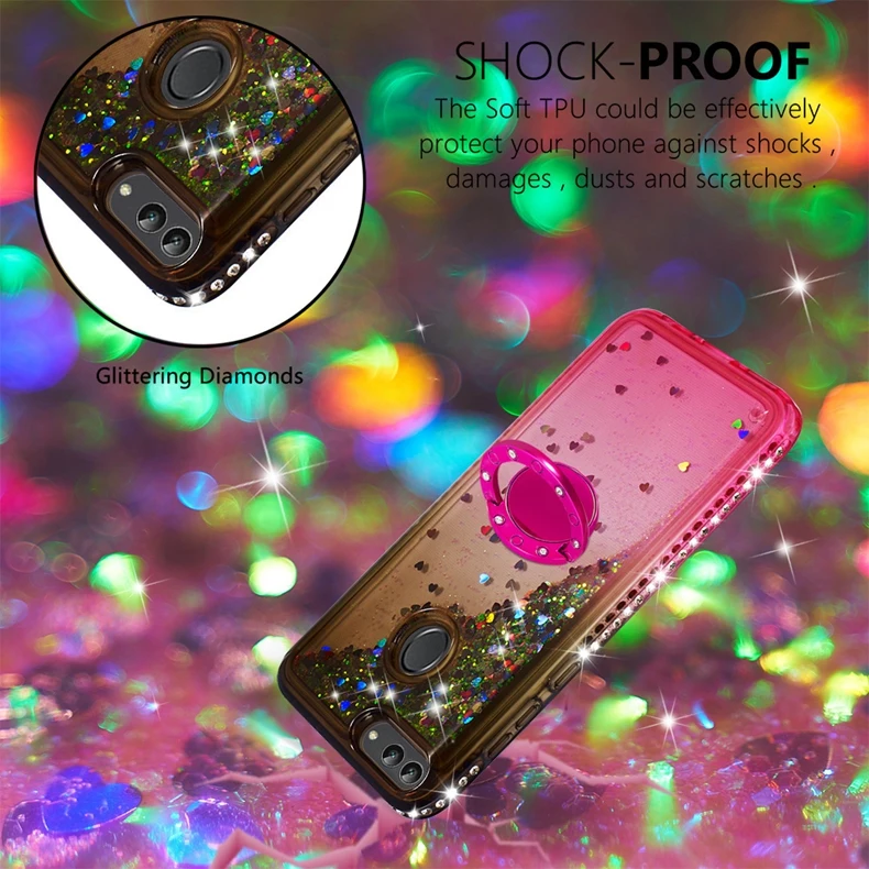 Зыбучие пески bling чехол для телефона huawei P smart Cover TPU задняя крышка для huawei Enjoy 7S FIG-LX1 FIG-LX2 чехол для FIG-LX3 5,65"