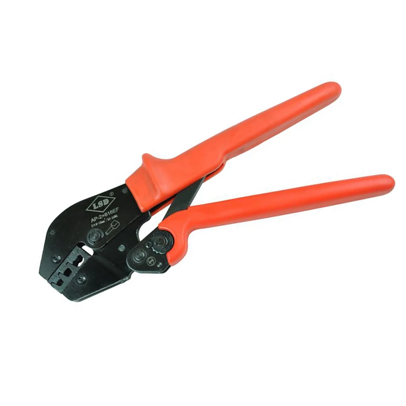 

AP-2*616EF High Quality crimping hand tools for wire-end ferrules 2*6-16mm2 10-6AWG Ratchet Crimper pliers