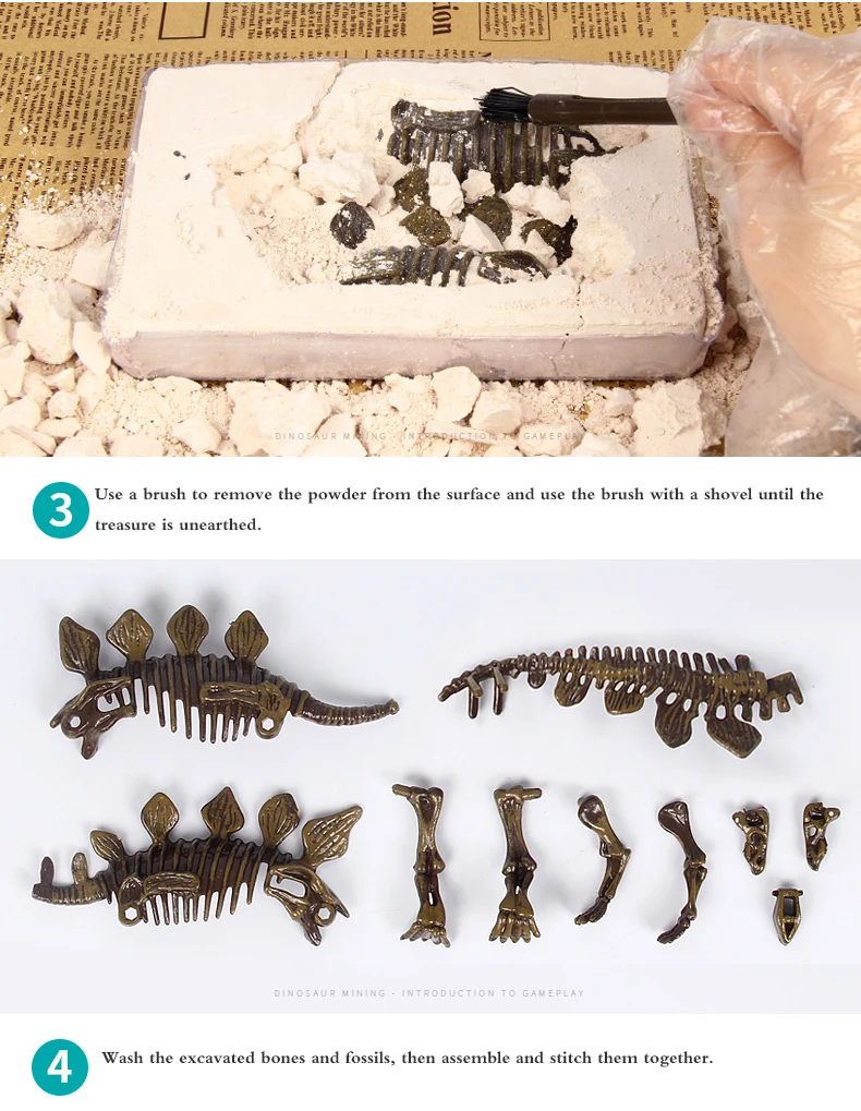 Finger Rock, образовательная, для раскопок, динозавр, Fossil, сборка, 3D модель динозавра, строительные наборы, игрушки для детей, Brinquedos
