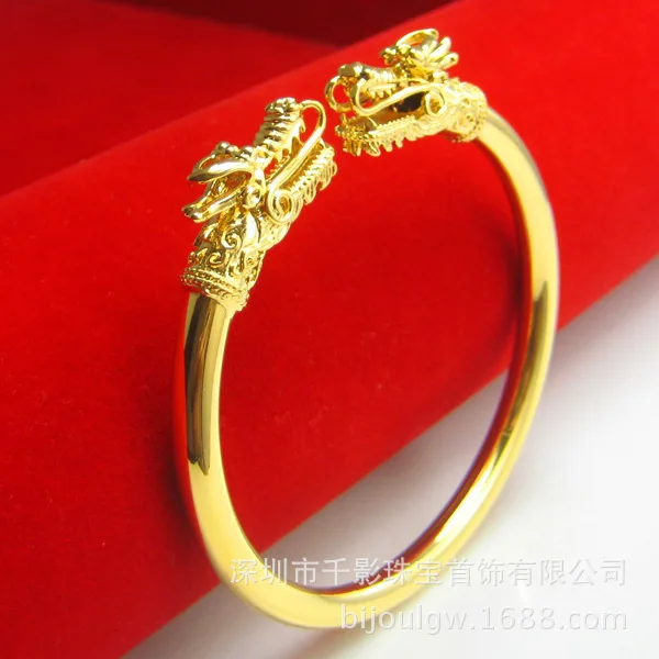 Женские браслеты с драконом свадебные полезные твердые из латуни золотым